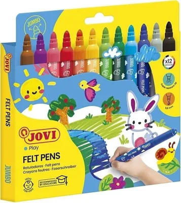 Produktbild von Jovi Faserschreiber maxi 12er Schachtel, farbig sortiert