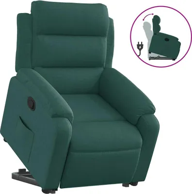Produktbild von vidaXL Relaxsessel mit Aufstehhilfe Dunkelgrün Stoff