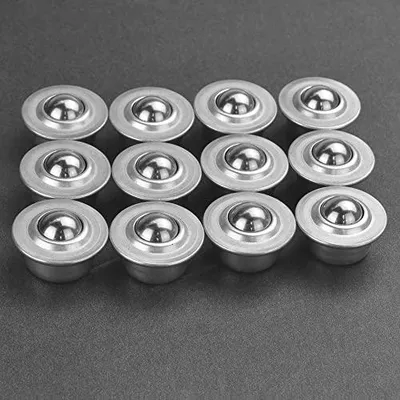 Produktbild von 12 Stücke Kohlenstoffstahl Kugelrollen Universal Metall Kugellager Kugel Transfer Kugellager Schwerlast Kugelrollenlager 15mm Kugelrollen mit Stahlkugel Rollenlager für Gepäck Schiebe