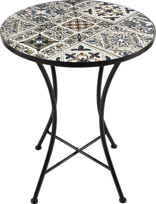 Image de Axi Amélie Table Bistrot, Mosaique, Bleu Clair | Table D'Appoint Bistrot Pour L'Extérieur, Pour Jardin/Balcon/Terrasse - 60 X 60 X 75 Cm