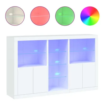 Produktbild von Sideboard mit LED-Leuchten Weiß 162x37x100 cm