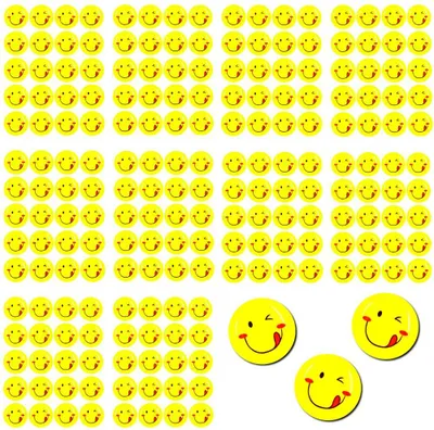 Produktbild von Oblique Unique 200 Smiley Sticker Set Aufkleber rausgestreckte Zunge  - gelb