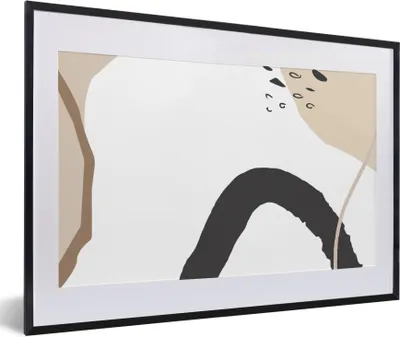 Produktbild von MuchoWow® Gerahmtes Poster Sommer - Abstrakt - Weiß 60x40 cm - Poster mit Schwarzem Bilderrahmen Wandposter Rahmen Foto Bilder - Schlafzimmer - Plakat in Rahmen - Drucken