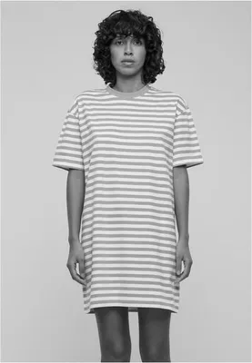 Obrázek produktu pro Dámské tričko Urban Classics Ladies Oversized Striped Tee Dress white/magicmango - XS