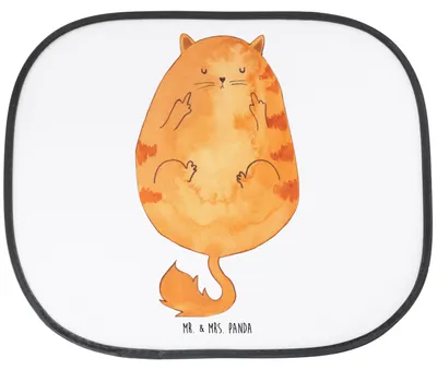 Produktbild von Mr. & Mrs. Panda auto hitzeschutz Katze Mittelfinger - Weiß - Geschenk, Genervt, Sonnenschutz, Fürs, Tiger, Katzen, Cat, Sonnenblende, für Autoscheiben, Mieze
