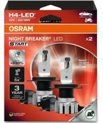 Obrázek produktu pro Osram H4-Led Night Breaker Smart 6000K 20/19W 12V +230% Visecí Skládání Krabice X2 Ks