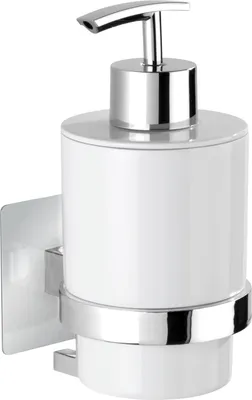 Produktbild von WENKO Seifen Spender QUADRO ohne bohren 250ml Bad Accessoires Dosierer WC Halter