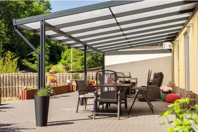 Produktbild von Terrassenüberdachung gutta Premium Acryl klar 812,5 x 306 cm anthrazit