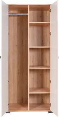 Produktbild von 84 cm breiter Kleiderschrank mit 2 Türen | Farbe: Buche