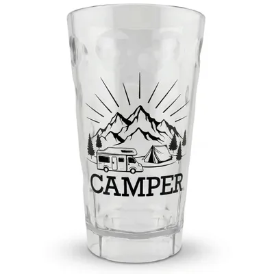Camper Dubbebecher 0,5 Liter (Transparent) - Plastikbecher, Trinkbecher ideal für Camping