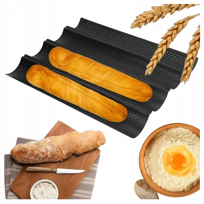 Produktbild von Elhandel Baguetten-Backblech mit Antihaftbeschichtung für 4 Baguettes
