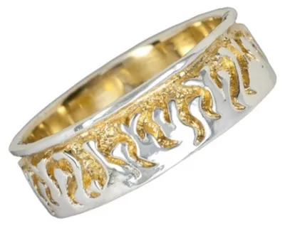 Produktbild von Herren Ring Feuer Flammen Bronze versilbert 66 (21.0 mm Ø)
