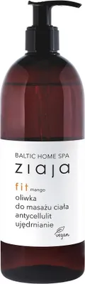 A product shot of a bottle of body massage oil.