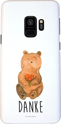 Produktbild von Mr. & Mrs. Panda Samsung Galaxy S9 Handyhülle Bär Dankbar - Weiß - Geschenk, Cover, Handy Case, Dankeschön, Teddy, Danke, Blumen, Schutzhülle, Hülle