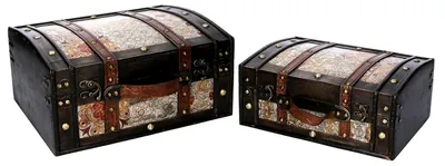 Immagine prodotto di Set 2 Scatole in Legno nero rettangolare