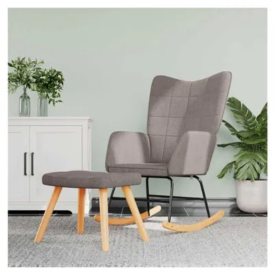 Produktbild von Schaukelstuhl mit Hocker in Taupe