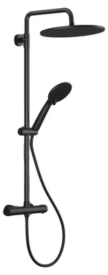 Immagine prodotto di Sistema doccia, soffione a pioggia da 25 cm, doccetta manuale con 3 getti, colore nero