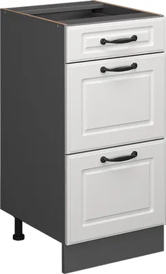 Produktbild von Küchenunterschrank Vicco R-Line Weiß Landhaus 40 cm mit Schubladen, ohne Arbeitsplatte, Model 37825