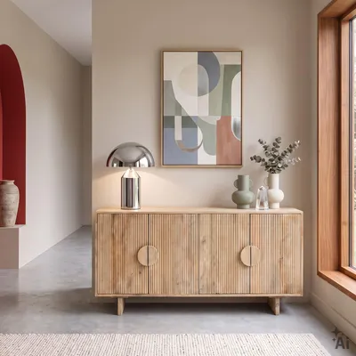 Produktbild von Sideboard DEVA 160 cm aus Mangoholz mit 4 Türen - Natur