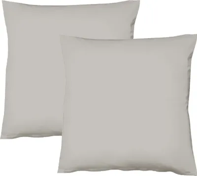 Produktbild von JACK by Fleuresse 2er Set Renforcé Kissenhülle Kissenbezug Dekokissen Baumwolle weich, Farbe:Grau, Größe:40 x 60 cm