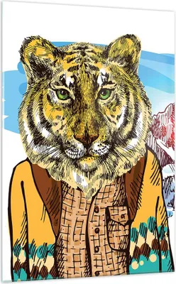 Produktbild von Bilder auf glas - Einteilig - Tiger in den Bergen Kinder Tierwelt - 70x100cm - Glasbilder - Wandbilder - Bilder - Wanddekoration aus Glas - Glas Bilder - Wandbild auf Glas - GPA70x100-3210