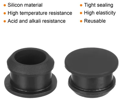 Produktbild von Silikonstopfen Silikon Lochstopfen Gummistopfen Blindstopfen Abdeckstopfen Flush Typ Panel Rund fš¹r wasserdichte Dichtungsstopfen 13 mm Durchmesser Schwarz, Packung mit 4