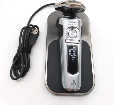 Produktbild von Philips Shaver S9000 Prestige SP9871/22 Elektrischer Nass- und Trockenrasierer mit SkinIQ, Rotationstrasierer, Schwarz, Metallisch, NanoTech Dual Precision blades; Hydro SkinGlide Coating, Replace every 2 yrs with SH91, 2 Jahr(e), Akku