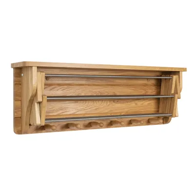 Immagine prodotto di KNAPYA 3 in 1: pensile a parete, asciugatrice e armadio portabiti, realizzati in legno massello di quercia, 90 cm