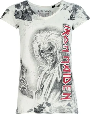 Produktbild von Iron Maiden T-Shirt Damen Killers weiß/grau Band-Merch, Bands 100% Baumwolle S