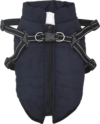 Produktbild von vidaXL Hundemantel Geschirr Wasserdicht Reflektierend Marineblau L24