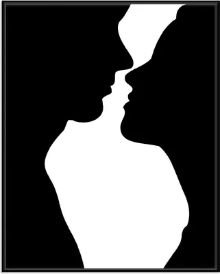 Produktbild von Wallario Wandbild Mann und Frau, Größe: 40,30 x 50,30 cm, Poster mit schwarzem Aluminiumrahmen