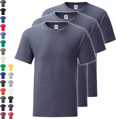 Produktbild von 3er Pack Fruit of the Loom Iconic T, Farbe:deep navy, Größe:S