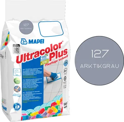 Produktbild von MAPEI® ULTRACOLOR PLUS Fugenmörtel 127 arktikgrau 5 kg Flexfuge ohne Ausblühen schnell trocknend Fliesenfurge