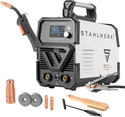 Produktbild von STAHLWERK Schweißgerät FLUX 160 ST Digital mit 160 A, synergischem Drahtvorschub