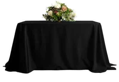 Produktbild von obrus stół 230x230cm wesele bankiet klasyczny Schwarze Tischdecke 230 × 230 cm – Klassische Tischwäsche für den Esstisch