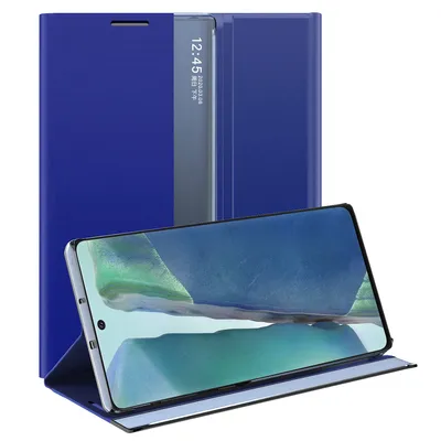 Obrázek produktu pro Galaxy Note 20 Pouzdro, Slim Flip Kožené Pouzdro s Okénkem a Stojánkem pro Samsung Galaxy Note 20 modré