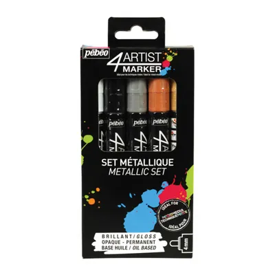 Obrázok produktu pre Pebeo 4Artist Sada fixiek na olejové farby 4 mm 5 metalických farieb