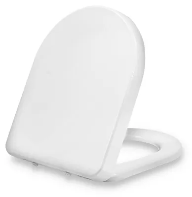 Produktbild von Dombach® Premium Toilettendeckel mit Absenkautomatik Abnehmbar (Weiß) WC Sitz mit Absenkautomatik, Klodeckel mit Absenkautomatik, Klobrille, Toilettensitz, WC Deckel, Toilettenbrille Klobrille, D-Form