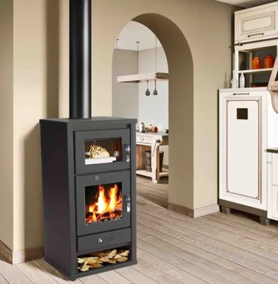 Produktbild von Kaminofen 11.3 kW Backfach + Herdplatte Kachelofen Heizofen Holzofen  56314