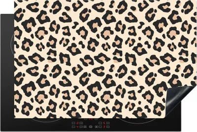 Produktbild von KitchenYeah© Herdabdeckplatte Tierprint - Pantherprint - Rosa , 81x52cm, Küche Deko, Glaskeramikkochfeld Herdabdeckung, Abdeckplatte fùr Kochfeld