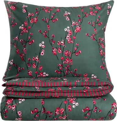 Zdjęcie produktu dla HOMLA Pościel HOLLYBERRY bawełniana w świąteczny wzór 220x200 + 2*70x80 cm