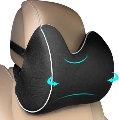 Produktbild von Auto Nackenkissen, Memory Foam, orthopädisch atmungsaktiv, schwarz, für Autofahrt