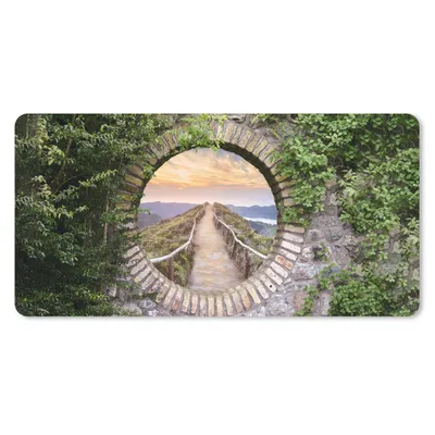 Produktbild von MuchoWow® Schreibtischunterlage Brücke - Meer - Blick - Sommer 80x40 cm - XXL Mauspad - Gaming Mauspad