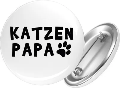 Produktbild von Huuraa Button Katzenpapa Tapse 25mm rund mit Sicherheitsnadel Ansteckbutton Geschenkidee