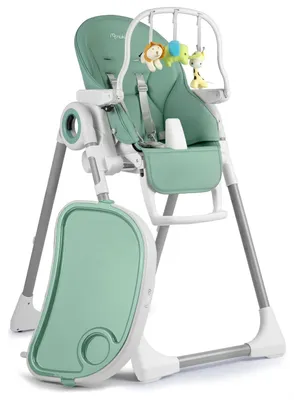 Produktbild von Nukido 700506-7250 Hochstuhl „Belo“ mit Tisch, Liegefläche + Spielbogen mit Spielzeug, grün