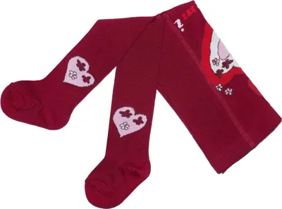 Produktbild von Kinderstrumpfhosen für Mädchen Großes Herz Bordo Größe 62