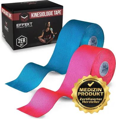 Produktbild von Effekt Manufaktur Kinesiologie Tape – 500 x 5 cm – in blau und pink