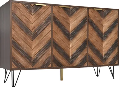 Immagine prodotto di Credenza da soggiorno Fortuna Lai, mobile contenitore, mobile da cucina con venature del legno e 3 ante, legno