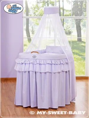 Produktbild von My Sweet Baby Naturfarbene Babybett mit Matratze und Baldachin