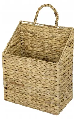 Zdjęcie produktu dla Wiszący Kosz Pleciony | Z Hiacyntu Wodnego | Kosz Na Gazety | Naturalny